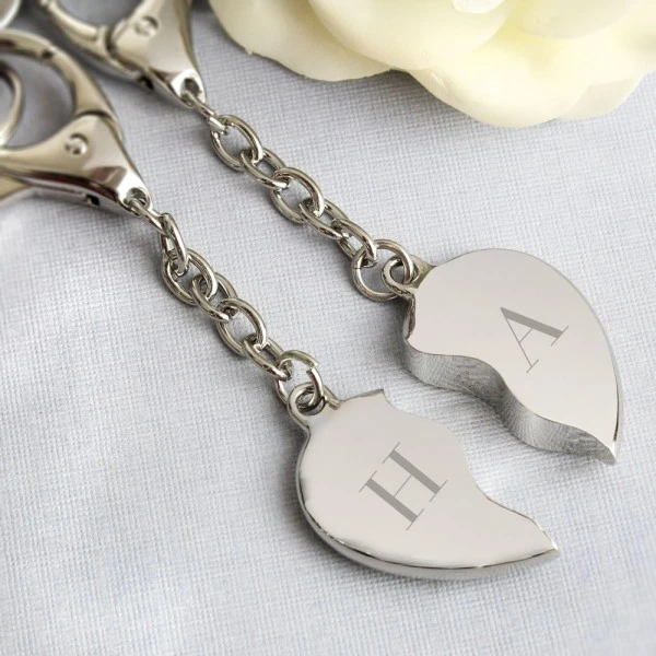 Personalised Initials Two Hearts Keyring 5 Personalised Initials Two Hearts Keyring - Image 3