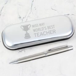 Personalised Teacher Trophy Pen And Box Set -Personalise Store p010380 2