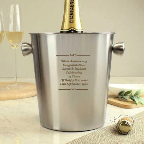 Personalised Any Message Stainless Steel Ice Bucket 3 Personalised Any Message Stainless Steel Ice Bucket