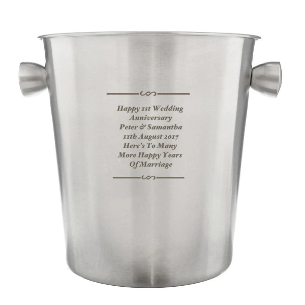 Personalised Any Message Stainless Steel Ice Bucket 4 Personalised Any Message Stainless Steel Ice Bucket - Image 2
