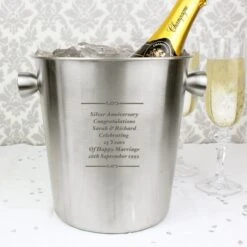 Personalised Any Message Stainless Steel Ice Bucket 15 Personalised Any Message Stainless Steel Ice Bucket -Personalise Store p0104h95 3