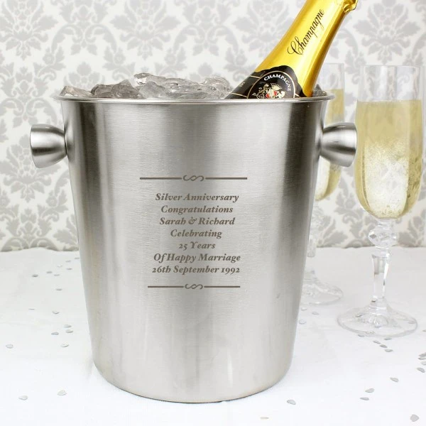 Personalised Any Message Stainless Steel Ice Bucket 6 Personalised Any Message Stainless Steel Ice Bucket - Image 4