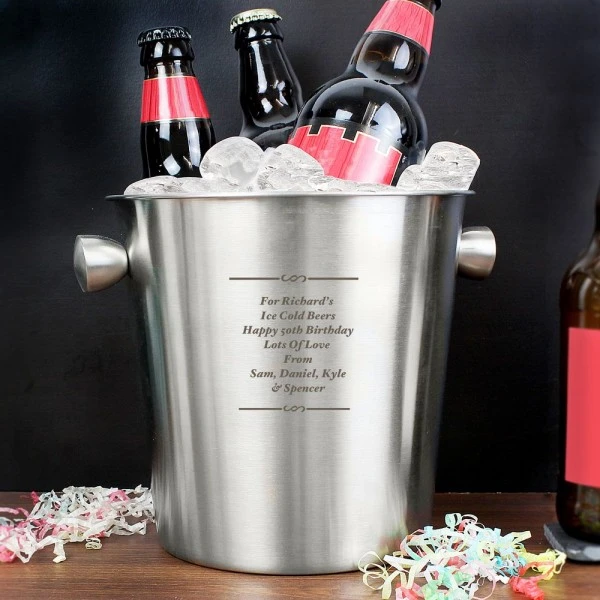 Personalised Any Message Stainless Steel Ice Bucket 7 Personalised Any Message Stainless Steel Ice Bucket - Image 5