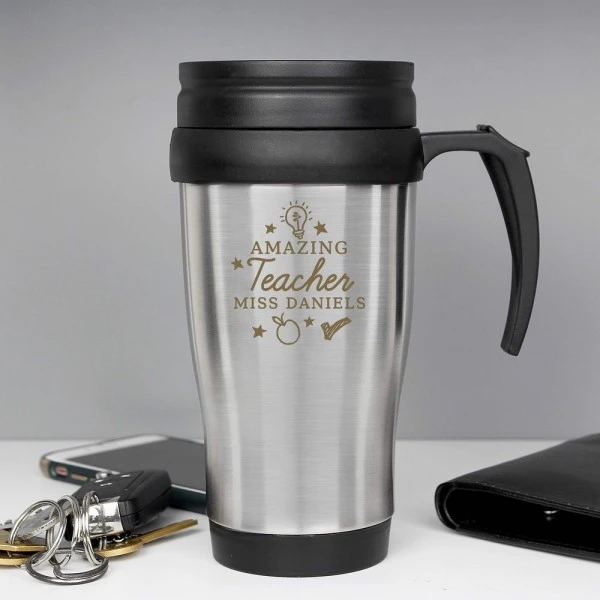 Personalised Amazing Teacher Travel Mug 6 Personalised Amazing Teacher Travel Mug - Image 4