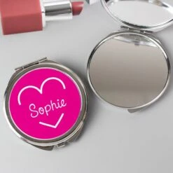 Personalised Pink Name Compact Mirror -Personalise Store p0104l20 3