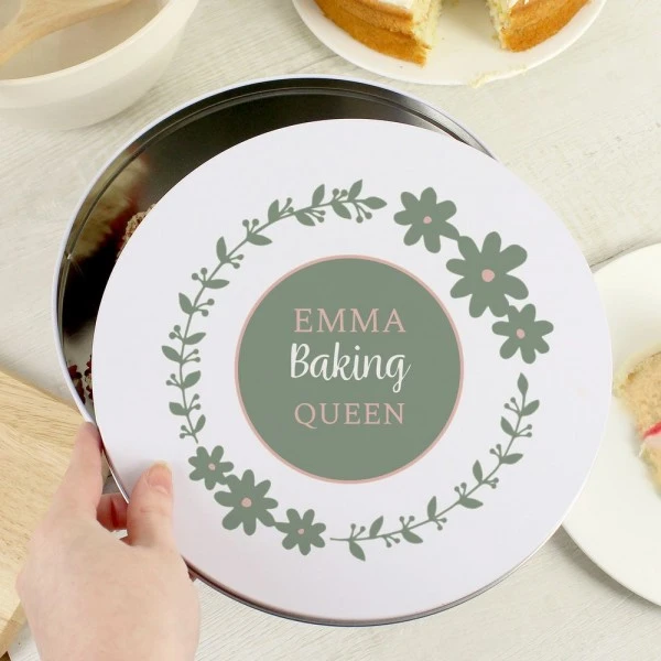 Personalised Floral Cake Tin 6 Personalised Floral Cake Tin - Image 4