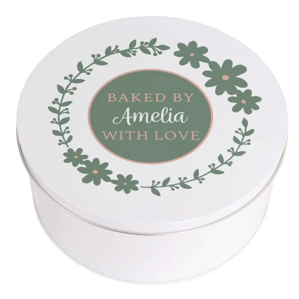 Personalised Floral Cake Tin 7 Personalised Floral Cake Tin - Image 5