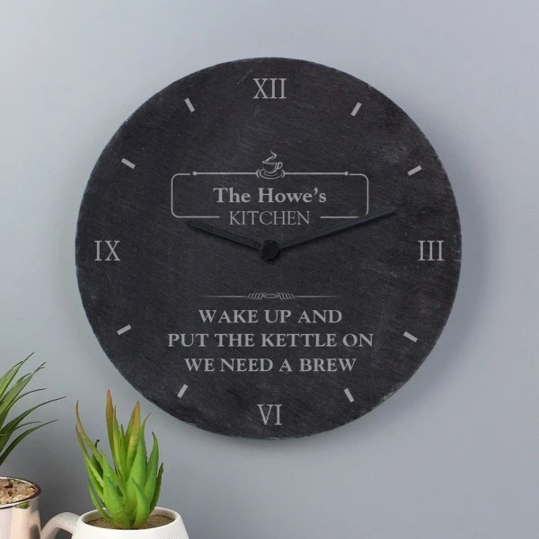 Personalised Kitchen Slate Clock 4 Personalised Kitchen Slate Clock - Image 2
