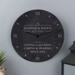 Personalised Kitchen Slate Clock 9 Personalised Kitchen Slate Clock -Personalise Store p010576 2