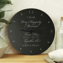 Personalised Anniversary Slate Clock -Personalise Store p0105a44 6