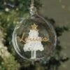 Personalised Gold Glitter Name Only Tree Glass Bauble 2 Personalised Gold Glitter Name Only Tree Glass Bauble -Personalise Store p0107e41