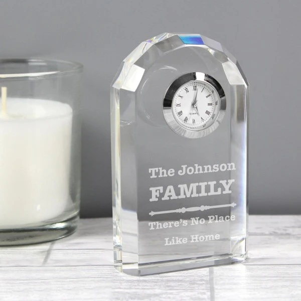 Personalised Scroll Design Crystal Clock 3 Personalised Scroll Design Crystal Clock