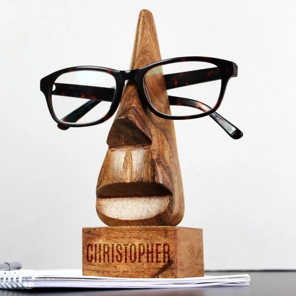 Personalised Wooden Nose-Shaped Glasses Holder 7 Personalised Wooden Nose-Shaped Glasses Holder - Image 5