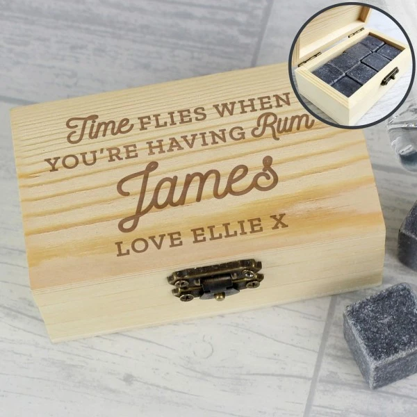 Personalised Time Flies When You're Having Rum Cooling Stones 5 Personalised Time Flies When You're Having Rum Cooling Stones - Image 3