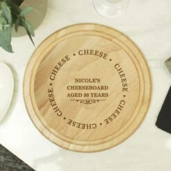 Personalised Cheese Round Chopping Board -Personalise Store p0111e57 5