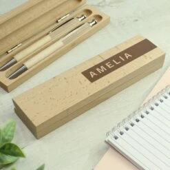 Personalised Name Only Wooden Pen And Pencil Set -Personalise Store p0111f55 3