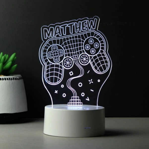 Personalised Name Gaming LED Colour Changing Night Light 3 Personalised Name Gaming LED Colour Changing Night Light