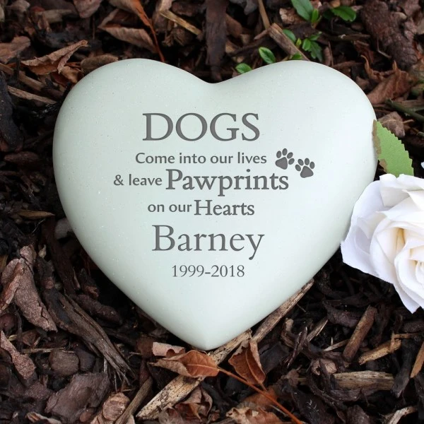 Personalised Dog Pawprints Heart Memorial 3 Personalised Dog Pawprints Heart Memorial