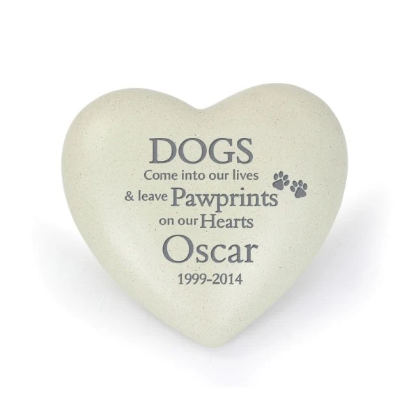 Personalised Dog Pawprints Heart Memorial 4 Personalised Dog Pawprints Heart Memorial - Image 2