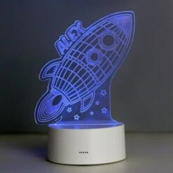 Personalised Space Rocket LED Colour Changing Wireframe Night Light 15 Personalised Space Rocket LED Colour Changing Wireframe Night Light -Personalise Store p011371 3