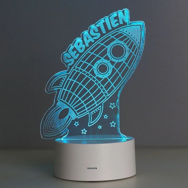 Personalised Space Rocket LED Colour Changing Wireframe Night Light 11 Personalised Space Rocket LED Colour Changing Wireframe Night Light - Image 9