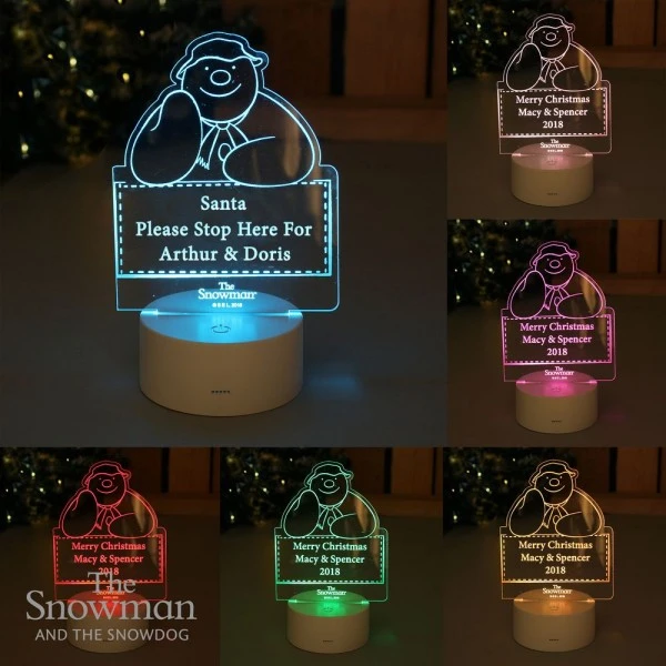 Personalised The Snowman LED Colour Changing Decoration & Night Light 4 Personalised The Snowman LED Colour Changing Decoration & Night Light - Image 2