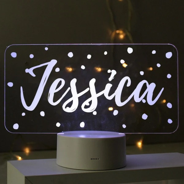 Personalised Polka-dot Name Only LED Colour Changing Night Light 3 Personalised Polka-dot Name Only LED Colour Changing Night Light