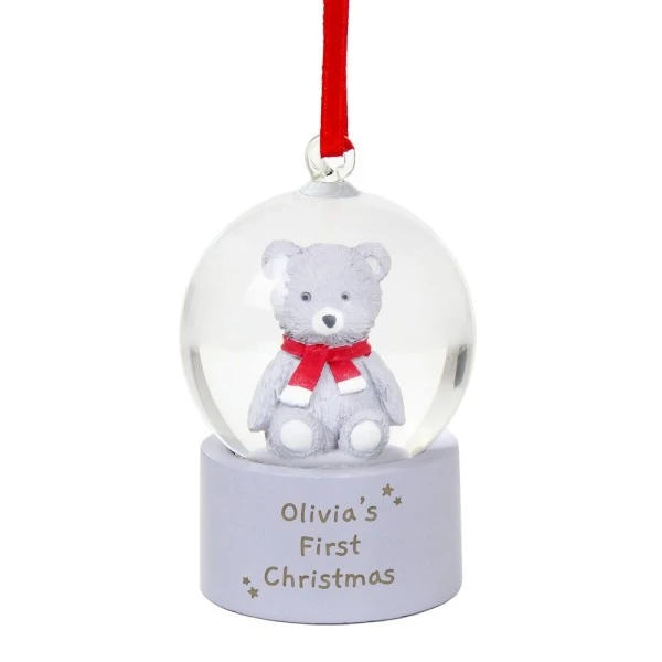 Personalised Message Teddy Bear Glitter Snow Globe Tree Decoration 7 Personalised Message Teddy Bear Glitter Snow Globe Tree Decoration - Image 5