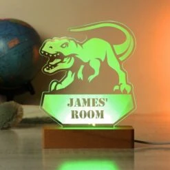 Personalised Dinosaur Wooden Based LED Light -Personalise Store p0113a67 9