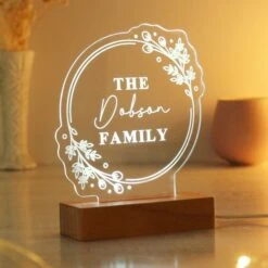 Personalised Floral Wooden Based LED Light -Personalise Store p0113a70 5