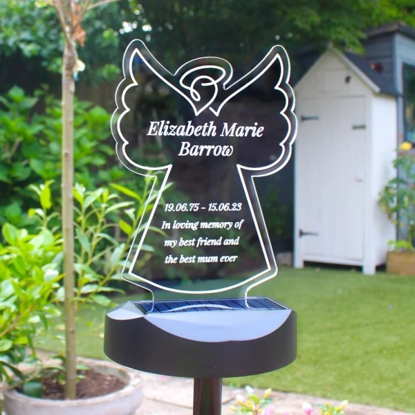 Personalised Angel Memorial Outdoor Solar Light 3 Personalised Angel Memorial Outdoor Solar Light