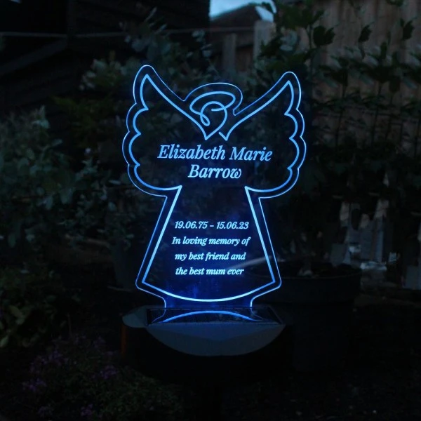 Personalised Angel Memorial Outdoor Solar Light 6 Personalised Angel Memorial Outdoor Solar Light - Image 4