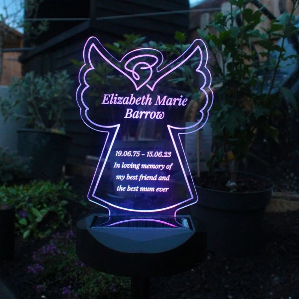 Personalised Angel Memorial Outdoor Solar Light 9 Personalised Angel Memorial Outdoor Solar Light - Image 7