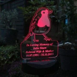 Personalised Robin Memorial Outdoor Solar Light -Personalise Store p0113a80 3
