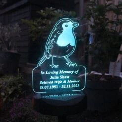 Personalised Robin Memorial Outdoor Solar Light -Personalise Store p0113a80 5