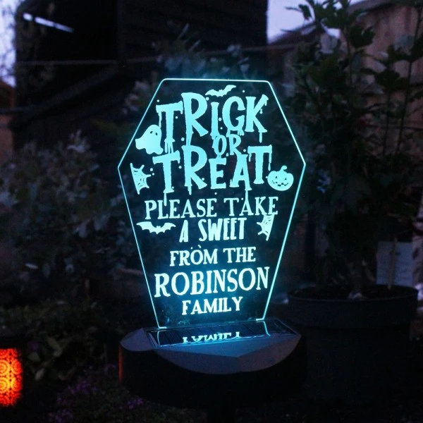 Personalised Trick Or Treat Halloween Solar Light 4 Personalised Trick Or Treat Halloween Solar Light - Image 2