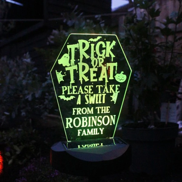 Personalised Trick Or Treat Halloween Solar Light 6 Personalised Trick Or Treat Halloween Solar Light - Image 4