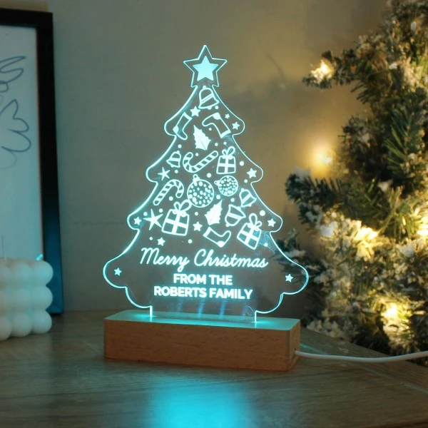 Personalised Christmas Tree Wooden Based LED Light 5 Personalised Christmas Tree Wooden Based LED Light - Image 4