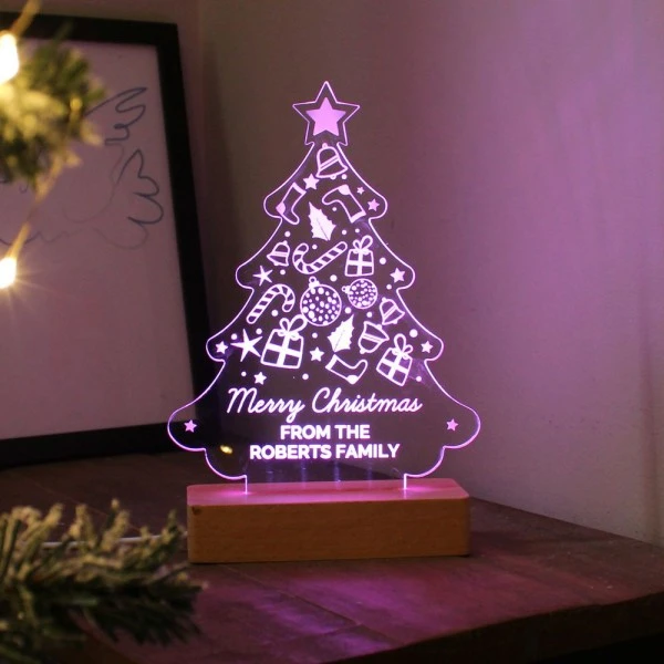 Personalised Christmas Tree Wooden Based LED Light 6 Personalised Christmas Tree Wooden Based LED Light - Image 5