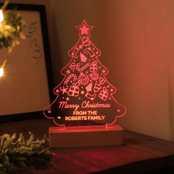 Personalised Christmas Tree Wooden Based LED Light 8 Personalised Christmas Tree Wooden Based LED Light - Image 7