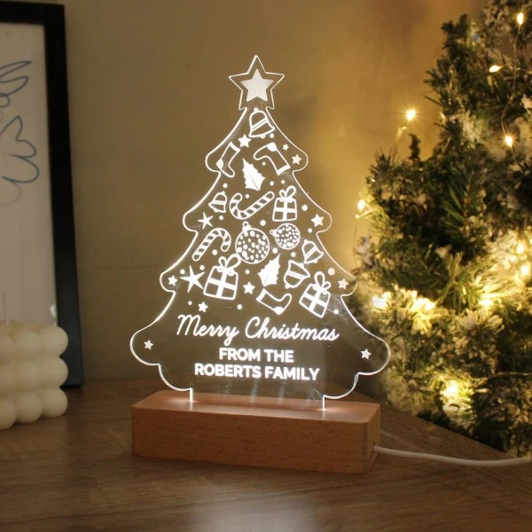 Personalised Christmas Tree Wooden Based LED Light 11 Personalised Christmas Tree Wooden Based LED Light - Image 10