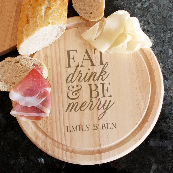 Personalised Eat Drink & Be Merry Rectangular Chopping Board 3 Personalised Eat Drink & Be Merry Rectangular Chopping Board