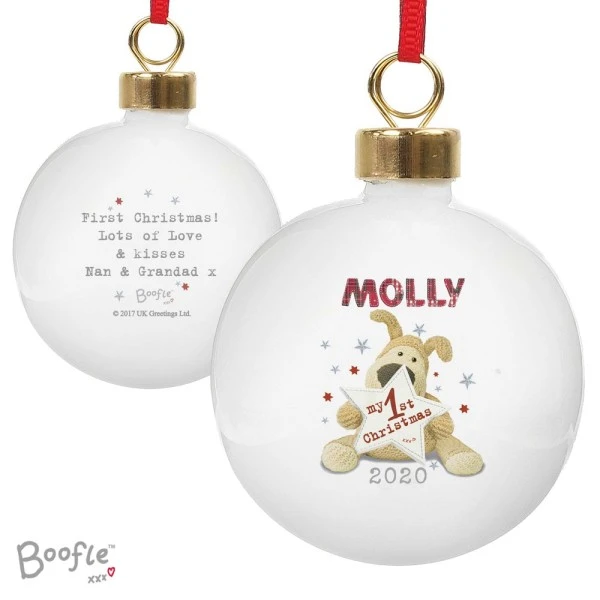 Personalised Boofle My 1st Christmas Bauble 4 Personalised Boofle My 1st Christmas Bauble - Image 2