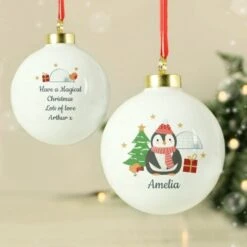 Personalised Christmas Penguin Bauble 8 Personalised Christmas Penguin Bauble -Personalise Store p0305i33 2