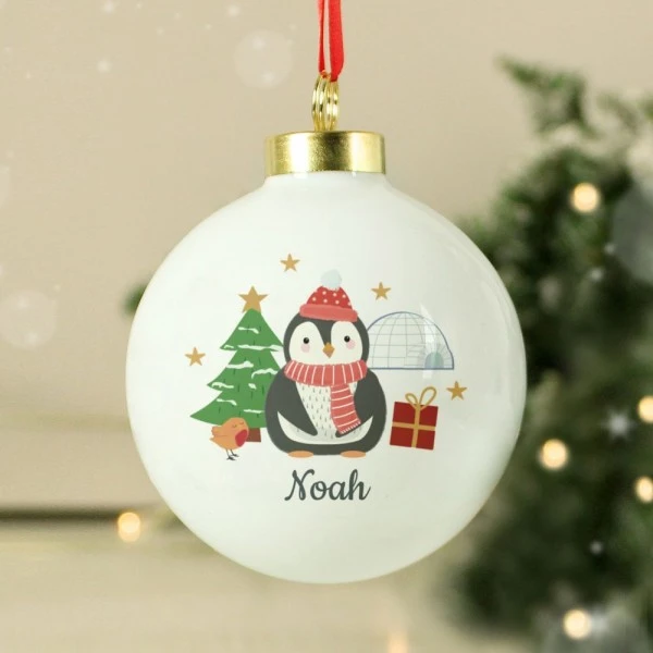 Personalised Christmas Penguin Bauble 6 Personalised Christmas Penguin Bauble - Image 4
