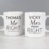 Personalised Classic Mr Right/Mrs Always Right Mug Set -Personalise Store p0306k55
