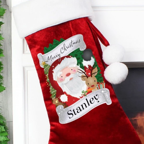 Personalised Christmas Santa Red Stocking 5 Personalised Christmas Santa Red Stocking - Image 3