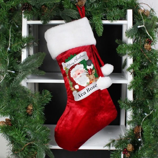 Personalised Christmas Santa Red Stocking 6 Personalised Christmas Santa Red Stocking - Image 4
