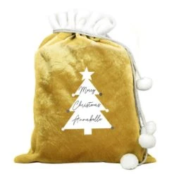 Personalised Christmas Tree Luxury Pom Pom Gold Sack 7 Personalised Christmas Tree Luxury Pom Pom Gold Sack -Personalise Store p0510i92 2