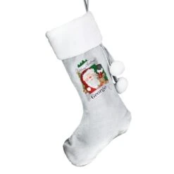 Personalised Christmas Santa Grey Stocking 9 Personalised Christmas Santa Grey Stocking -Personalise Store p0510j16 3